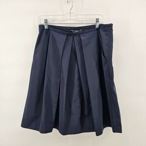 NWT Brooks Brothers 346 Pleated A-Line Skirt Lined Navy Blue Size 10